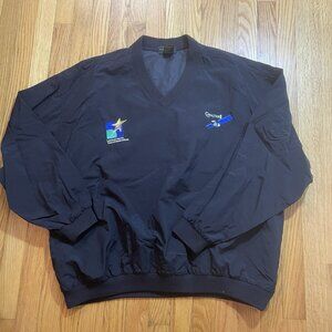 Vintage CHINA STAR 1 SATELLITE PULLOVER V NECK Jacket Coat WINDBREAKER Size XL